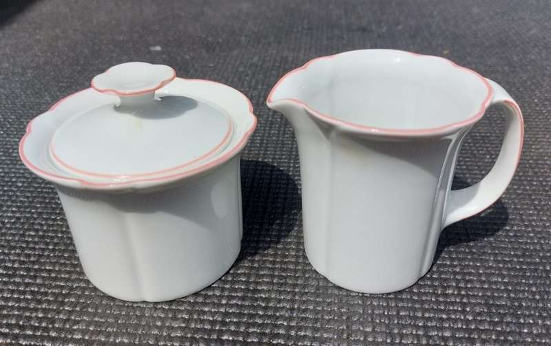 ARZBERG GERMANY 1970S CORSO NIZZA ROSA WERNER BUNCK DESIGN 14 PIECE TEASET