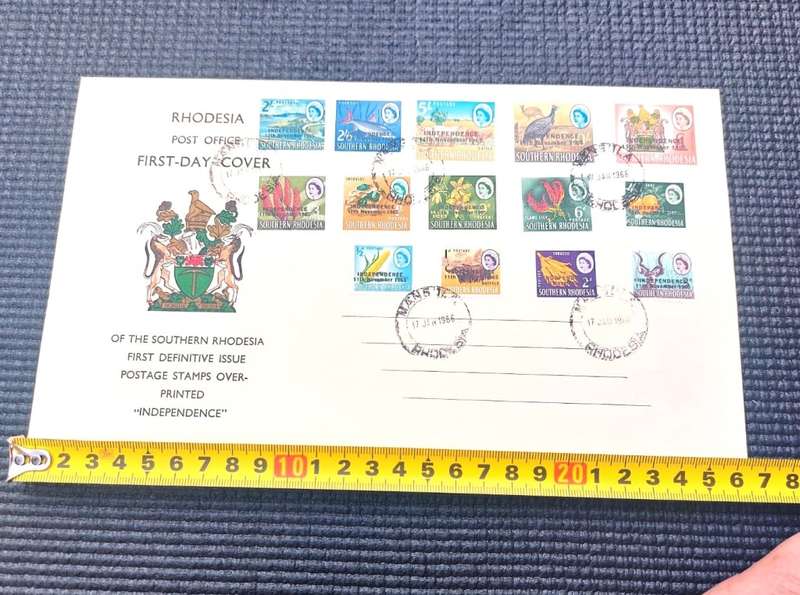 RARE SOUTHERN RHODESIA FIRST DAY COVER OVERPRINTED 11 NOV 1965 INDEPENDENCE LAST ONE!