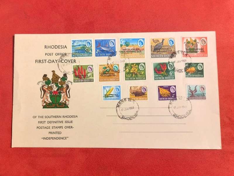 RARE SOUTHERN RHODESIA FIRST DAY COVER OVERPRINTED 11 NOV 1965 INDEPENDENCE LAST ONE!