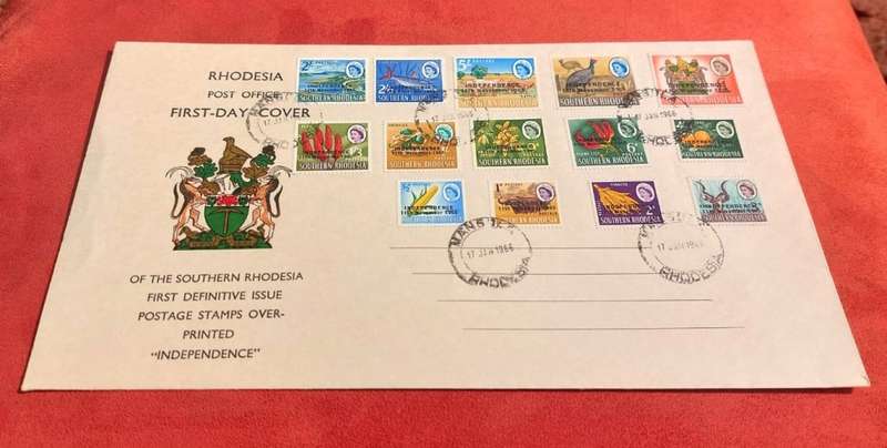 RARE SOUTHERN RHODESIA FIRST DAY COVER OVERPRINTED 11 NOV 1965 INDEPENDENCE LAST ONE!