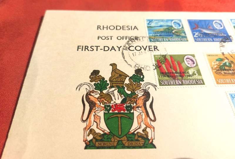 RARE SOUTHERN RHODESIA FIRST DAY COVER OVERPRINTED 11 NOV 1965 INDEPENDENCE LAST ONE!