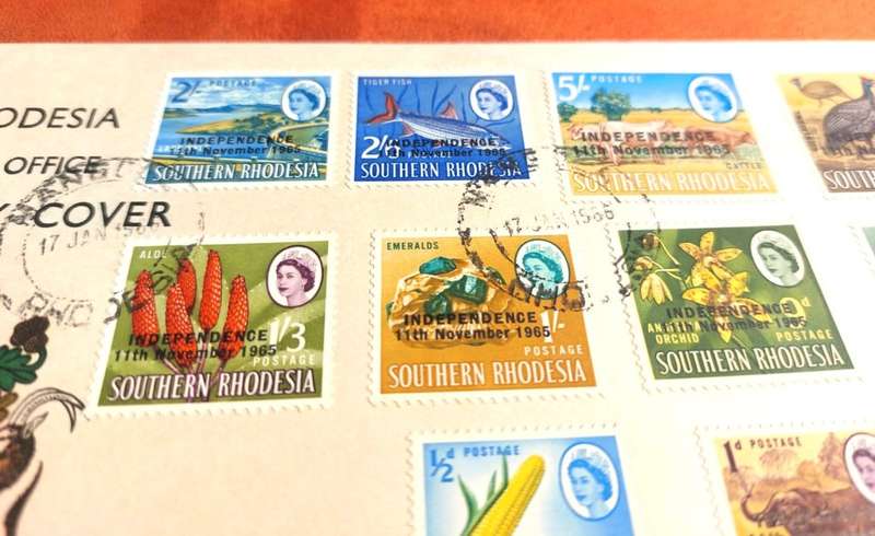 RARE SOUTHERN RHODESIA FIRST DAY COVER OVERPRINTED 11 NOV 1965 INDEPENDENCE LAST ONE!