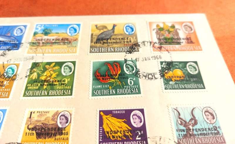 RARE SOUTHERN RHODESIA FIRST DAY COVER OVERPRINTED 11 NOV 1965 INDEPENDENCE LAST ONE!