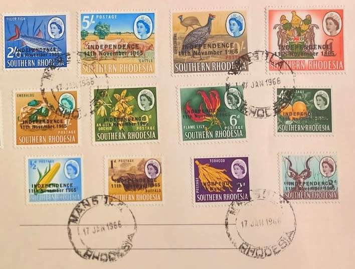 RARE SOUTHERN RHODESIA FIRST DAY COVER OVERPRINTED 11 NOV 1965 INDEPENDENCE LAST ONE!