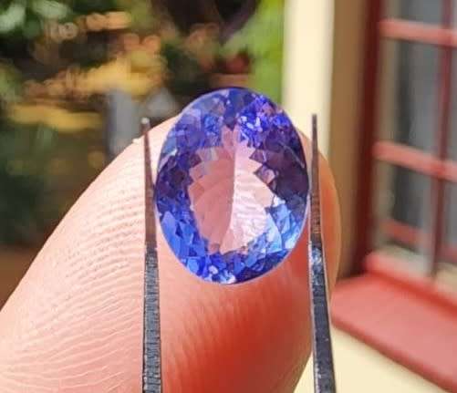 GISA CERTIFIED 1,50CT BLUISH VIOLET TANZANITE OVAL CUT GEMSTONE PLEASE READ FULL DESCRIPTION