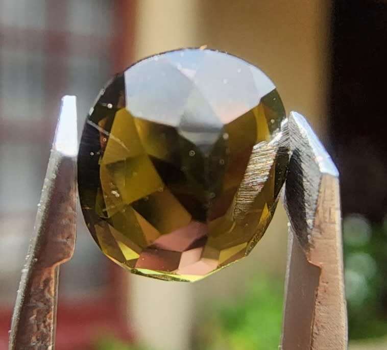 FLASHING DARK GREEN GISA CERTIFIED ELBAITE TOURMALINE (AKA BRAZILIAN EMERALD) 1.6CT GEMSTONE NATURAL