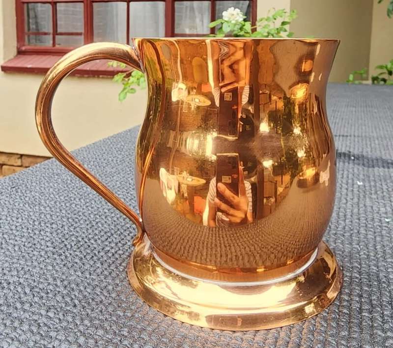 RHODESIA COPPER! VINTAGE (1964) COPPER BREWERS CUP COFFEE MUG AND ASHTRAY