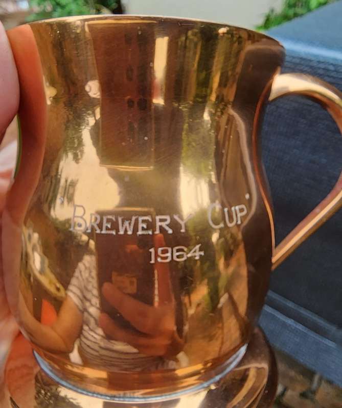RHODESIA COPPER! VINTAGE (1964) COPPER BREWERS CUP COFFEE MUG AND ASHTRAY