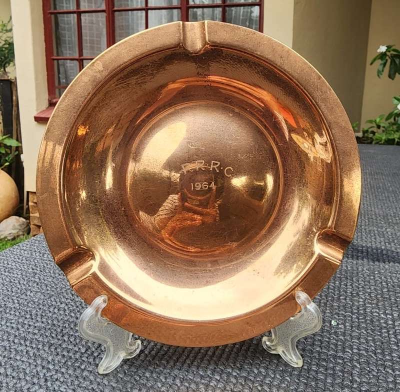 RHODESIA COPPER! VINTAGE (1964) COPPER BREWERS CUP COFFEE MUG AND ASHTRAY