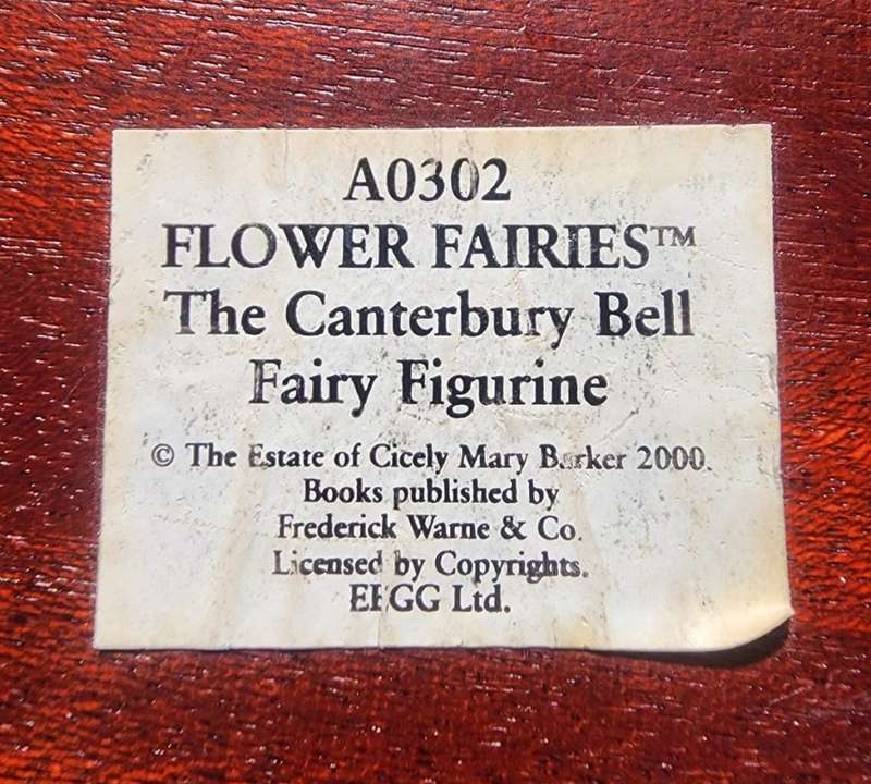 THE CANTERBURY BELL FAIRY A CICELY MARY BARKER DESIGN RESIN HAND PAINTED  5TH of 6 FAIRYS ON AUCTIO