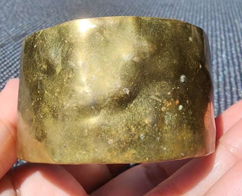 ANTIQUE BRONZE BANGLE ENGRAVED 1862 IZAK JAN