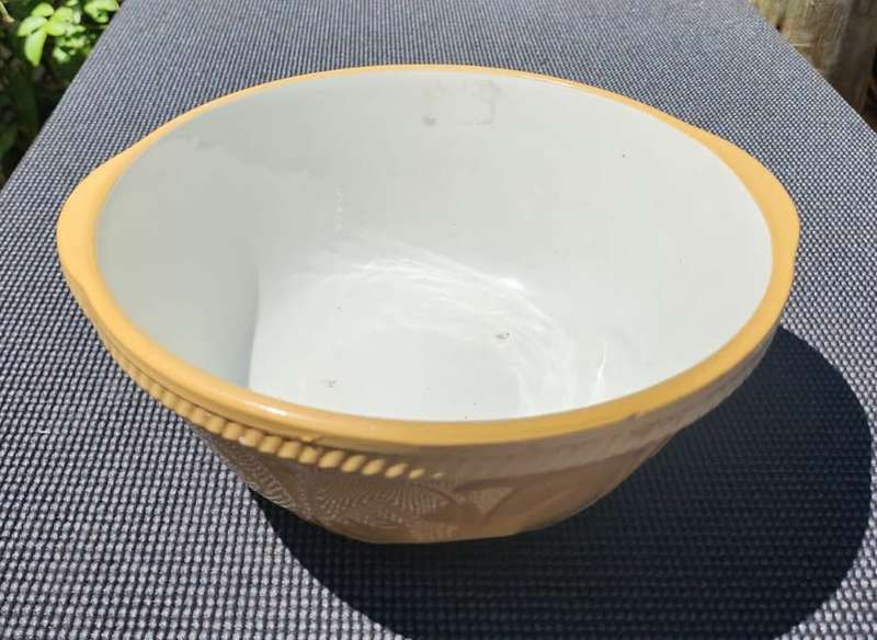 VINTAGE 1950S TG GREEN & CO ENGLAND THE GRIPSTAND TWO HANDLED MIXING BOWL 30CM WIDE RARE FIND
