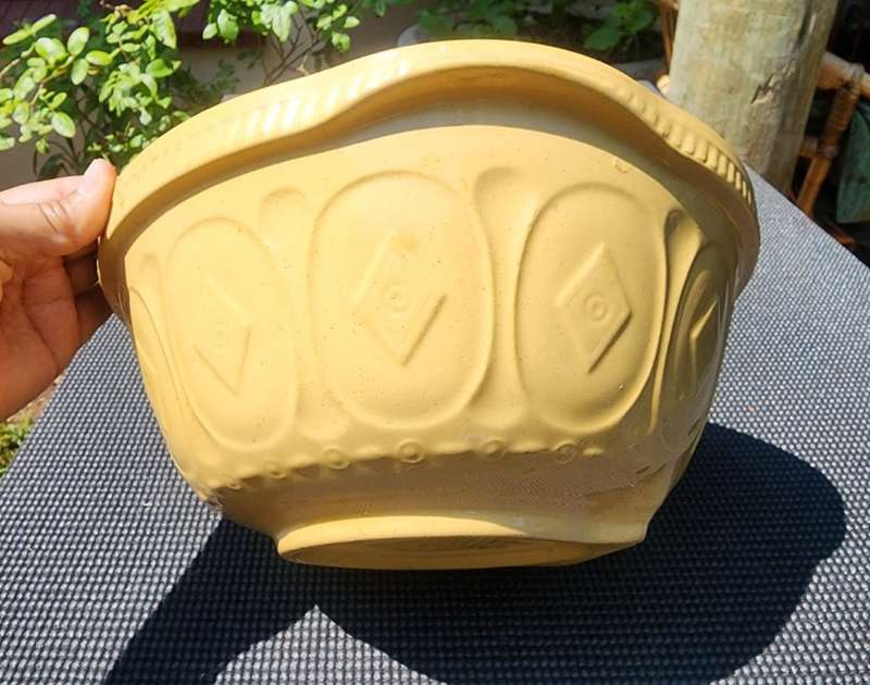 VINTAGE 1950S TG GREEN & CO ENGLAND THE GRIPSTAND TWO HANDLED MIXING BOWL 30CM WIDE RARE FIND