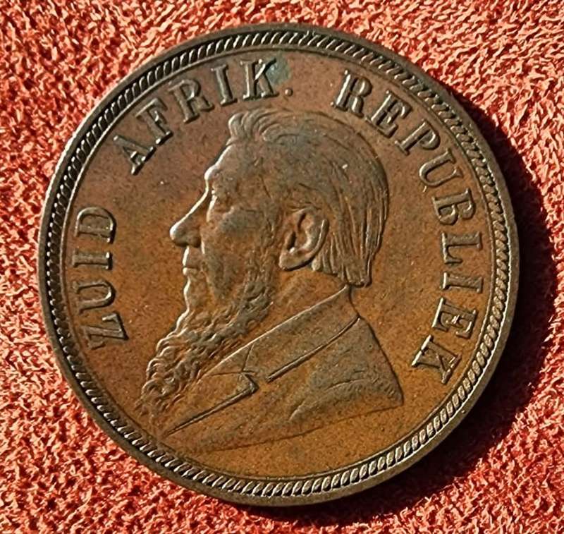 RARE 1898 PAUL KRUGER ZAR BRONZE ONE PENNY (ONLY 262 830 MINTED) IN VERY GOOD CONDITION