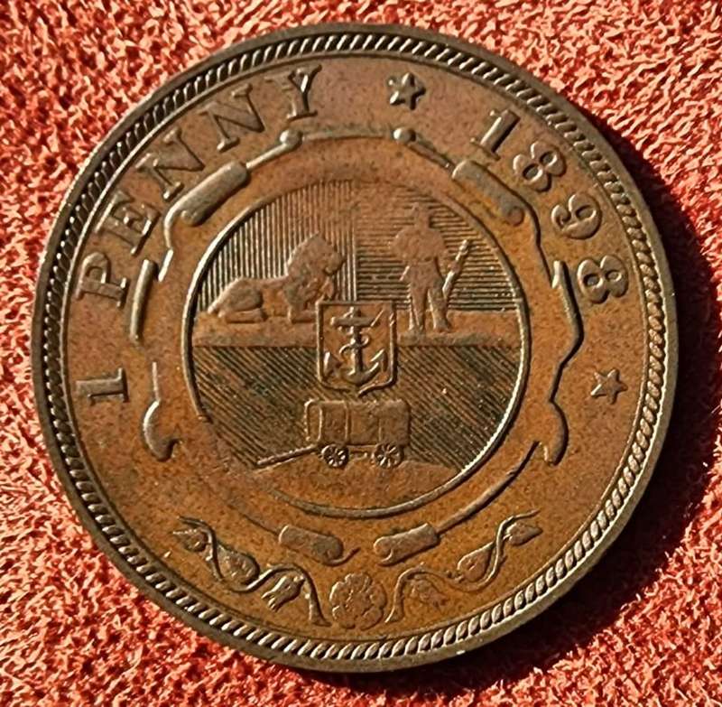 RARE 1898 PAUL KRUGER ZAR BRONZE ONE PENNY (ONLY 262 830 MINTED) IN VERY GOOD CONDITION