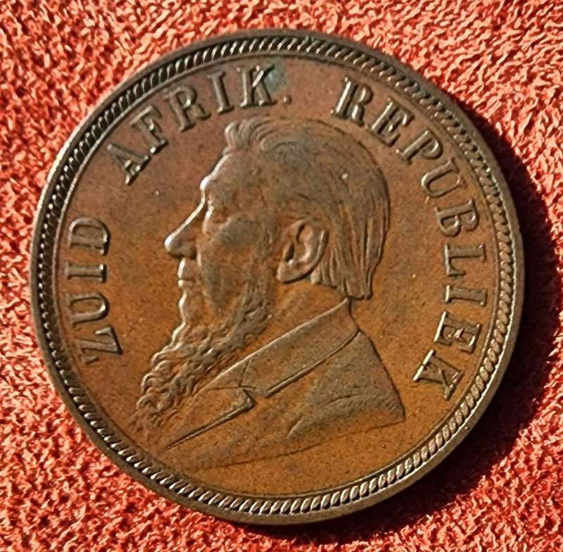 RARE 1898 PAUL KRUGER ZAR BRONZE ONE PENNY (ONLY 262 830 MINTED) IN VERY GOOD CONDITION