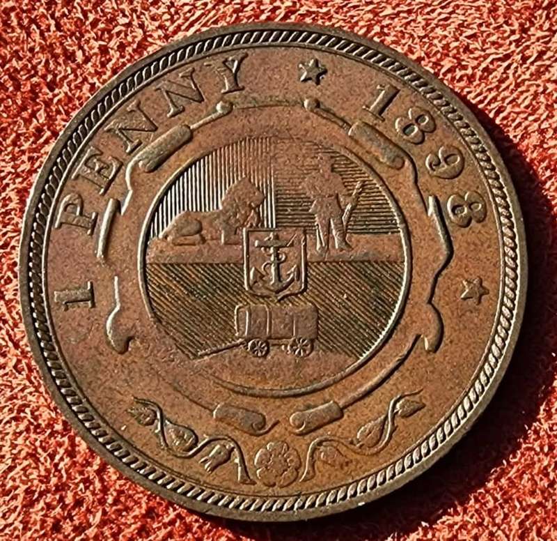 RARE 1898 PAUL KRUGER ZAR BRONZE ONE PENNY (ONLY 262 830 MINTED) IN VERY GOOD CONDITION