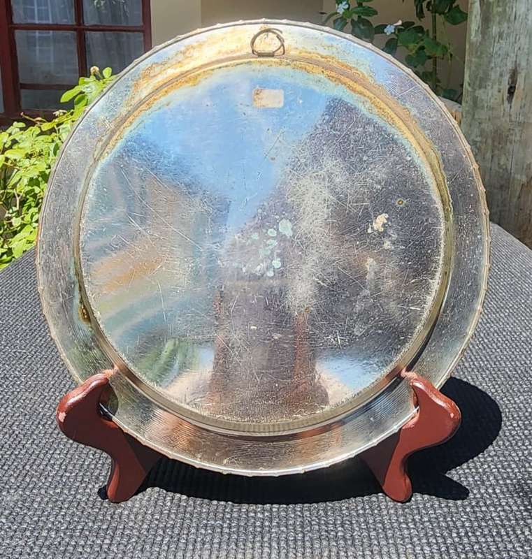 GABRIEL MESIKA & SONS HANDMADE JEWISH JERUSALEM SHALOM COPPER  ENGRAVED PLATE