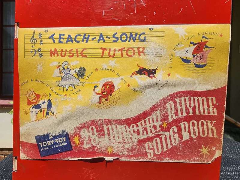 Very Rare 1930s Toby Toy England Nursery Rhyme Play by Number Song Book Piano Toy Still Working