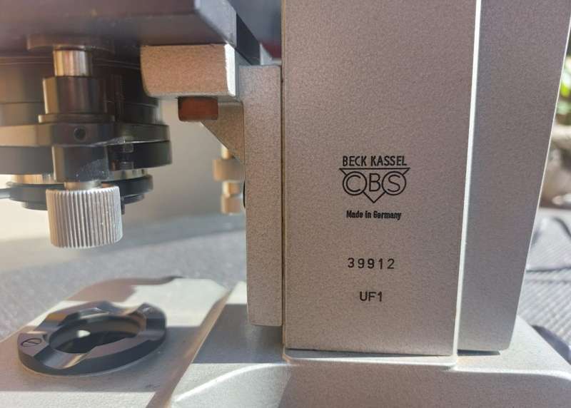 Vintage Beck Kassel CBS Germany UF1 Grey Binocular Microscope with 3 Objectives 10x, 40x and 100x