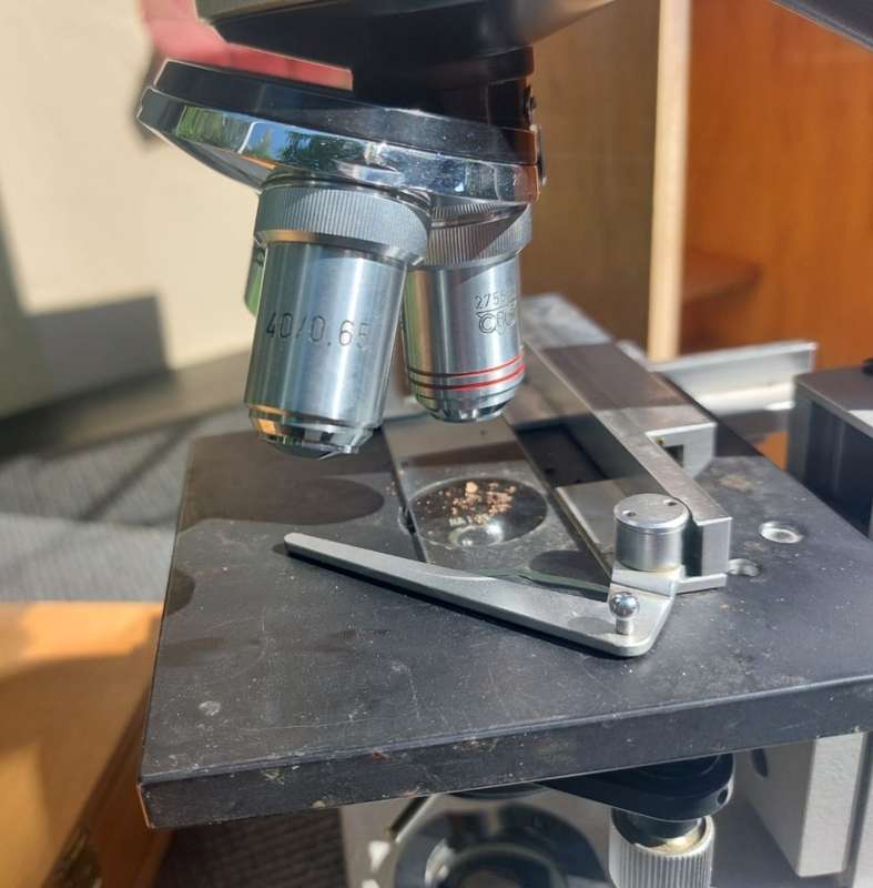 Vintage Beck Kassel CBS Germany UF1 Grey Binocular Microscope with 3 Objectives 10x, 40x and 100x