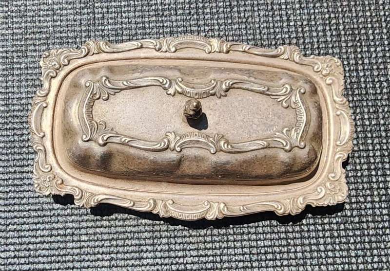 Vintage LOUIS PLATE SPB Silver Plated Butter Dish with Original Removable Glass Inner