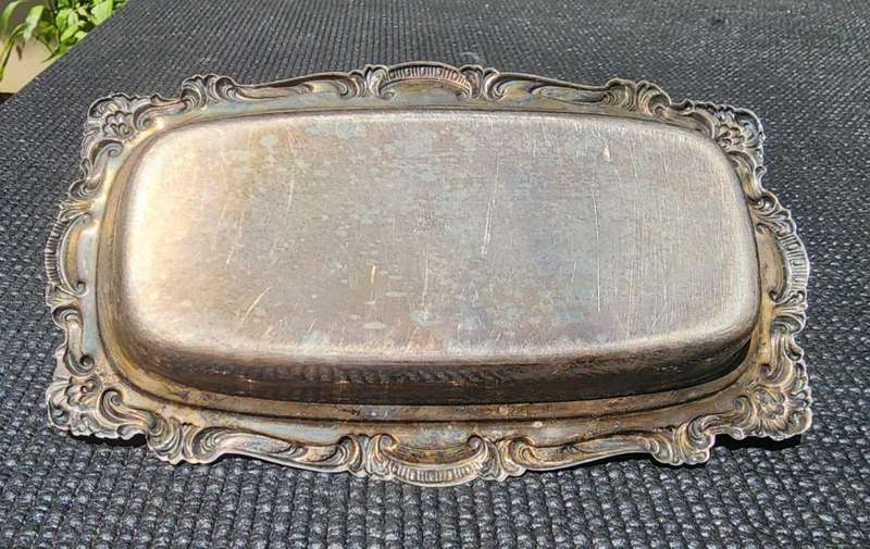 Vintage LOUIS PLATE SPB Silver Plated Butter Dish with Original Removable Glass Inner