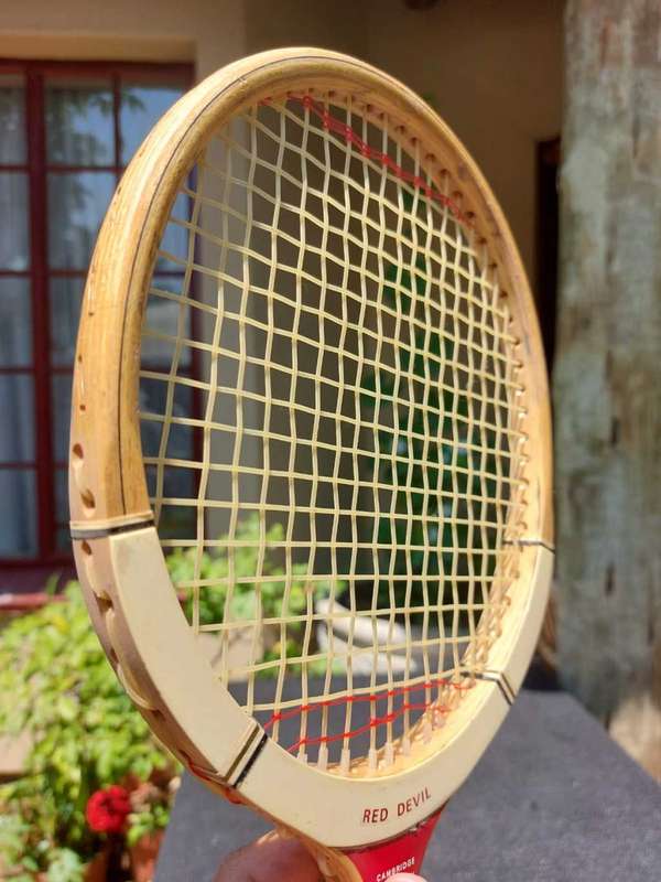 Red Devil Grays of Cambridge Craftsman Vintage Wooden Squash Racquets with Dunlop Guards