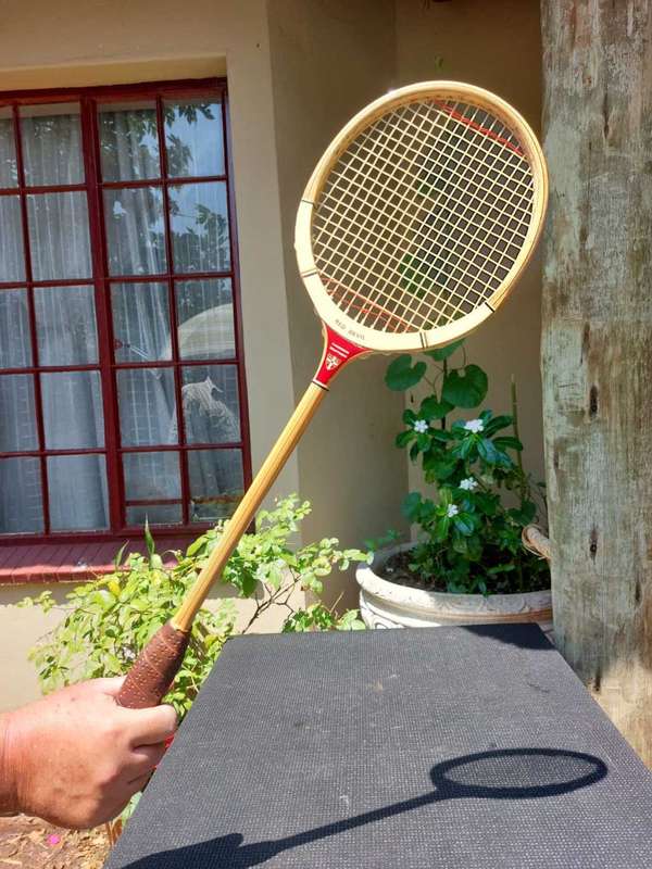 Red Devil Grays of Cambridge Craftsman Vintage Wooden Squash Racquets with Dunlop Guards