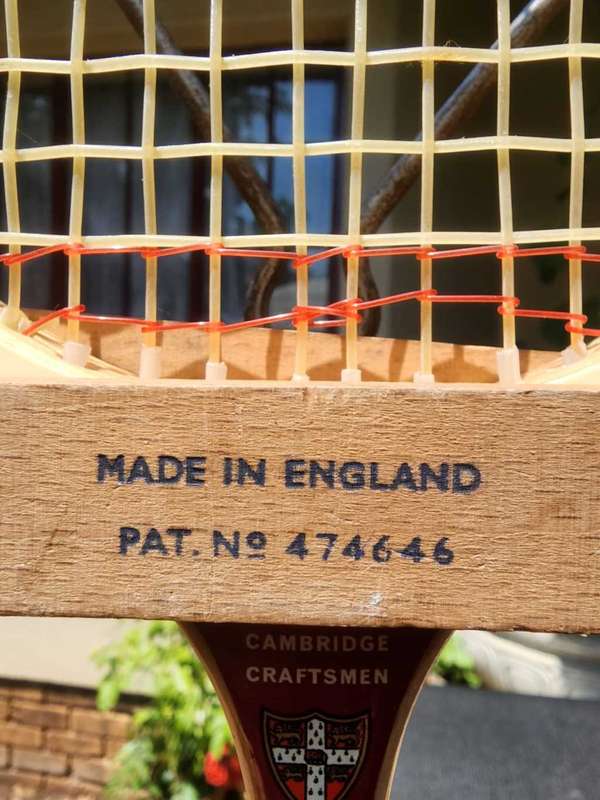 Red Devil Grays of Cambridge Craftsman Vintage Wooden Squash Racquets with Dunlop Guards