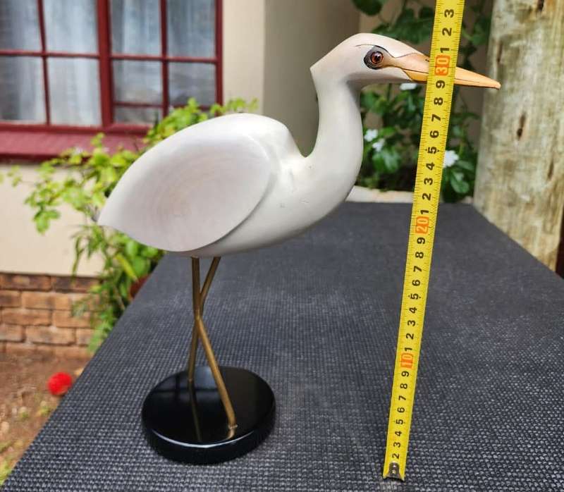 FEATHERS GALLERY KNYSNA LIMITED EDITION NO 377 OF 2000 EGRET FEMALE HAND CRAFTED IN 1990 GOOD CONDIT