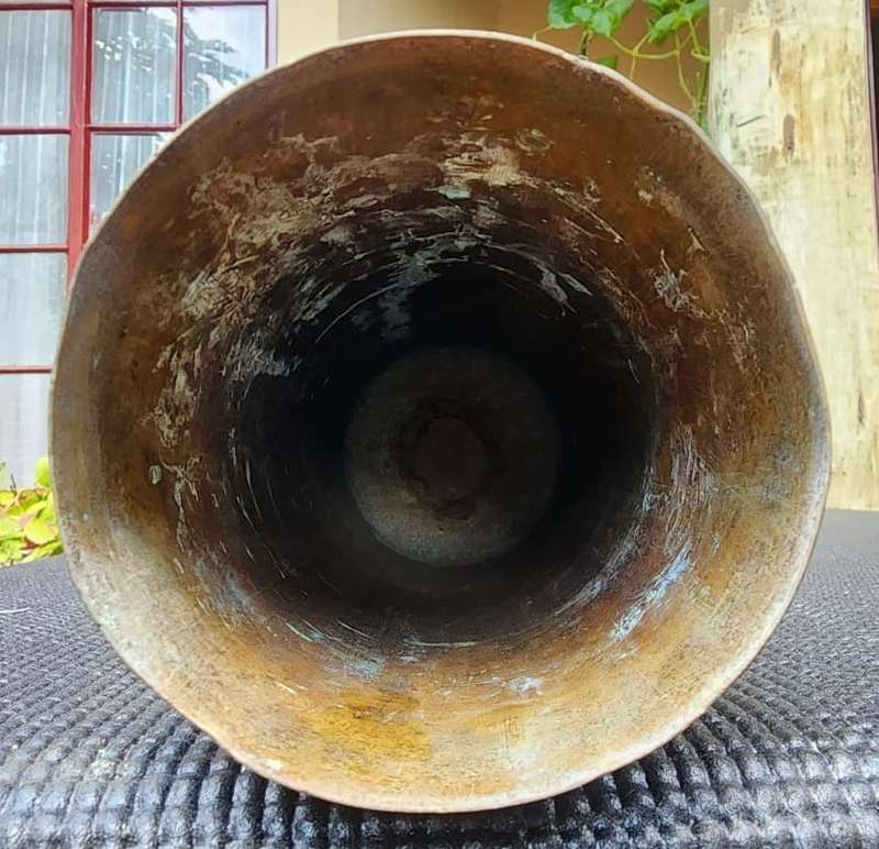RARE WW2 1941 SA / CANADIAN 25 POUNDER (25 PR CAL 87,6MM) FIELD ARTILLERY GUN HEAVY BRASS CASING 1