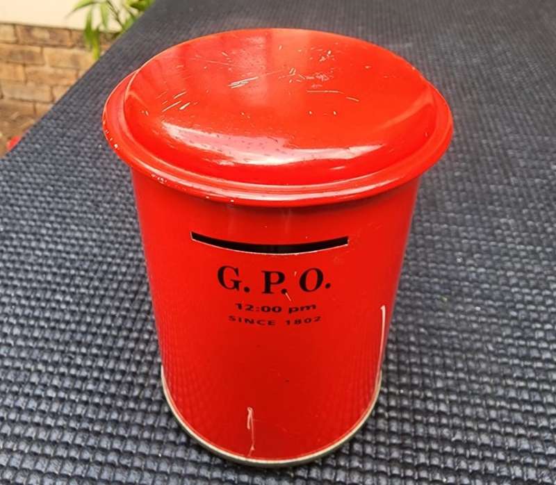 Vintage 1960s UK General Post Office (G.P.O.) Red Pillar Savings Box