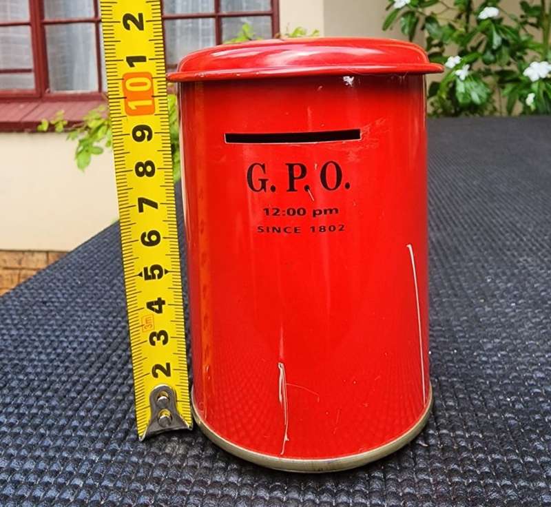 Vintage 1960s UK General Post Office (G.P.O.) Red Pillar Savings Box
