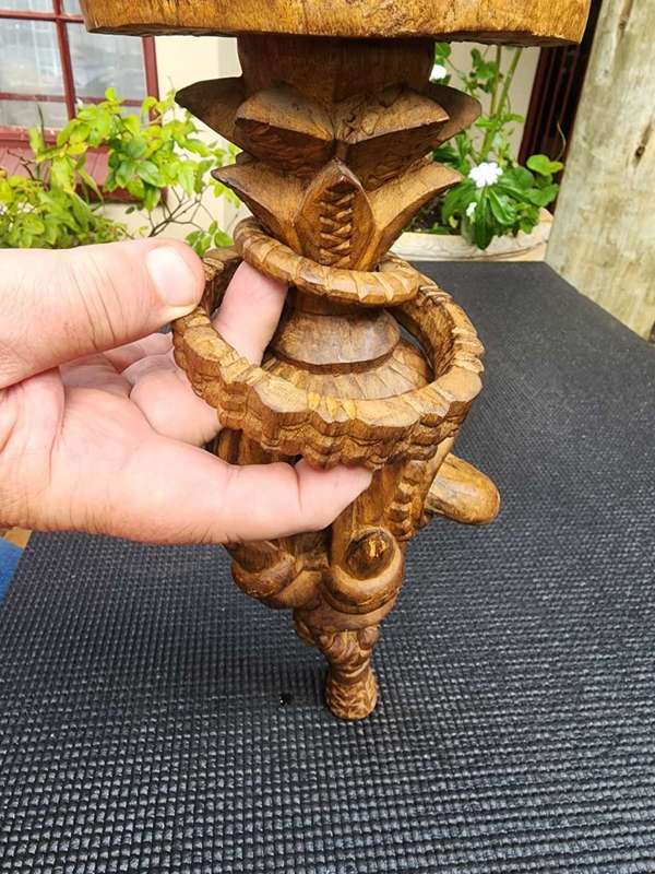 Unusual Elaborately Hand Carved Nyami Nyami Zambezi River Snake Head Handle Walking Stick