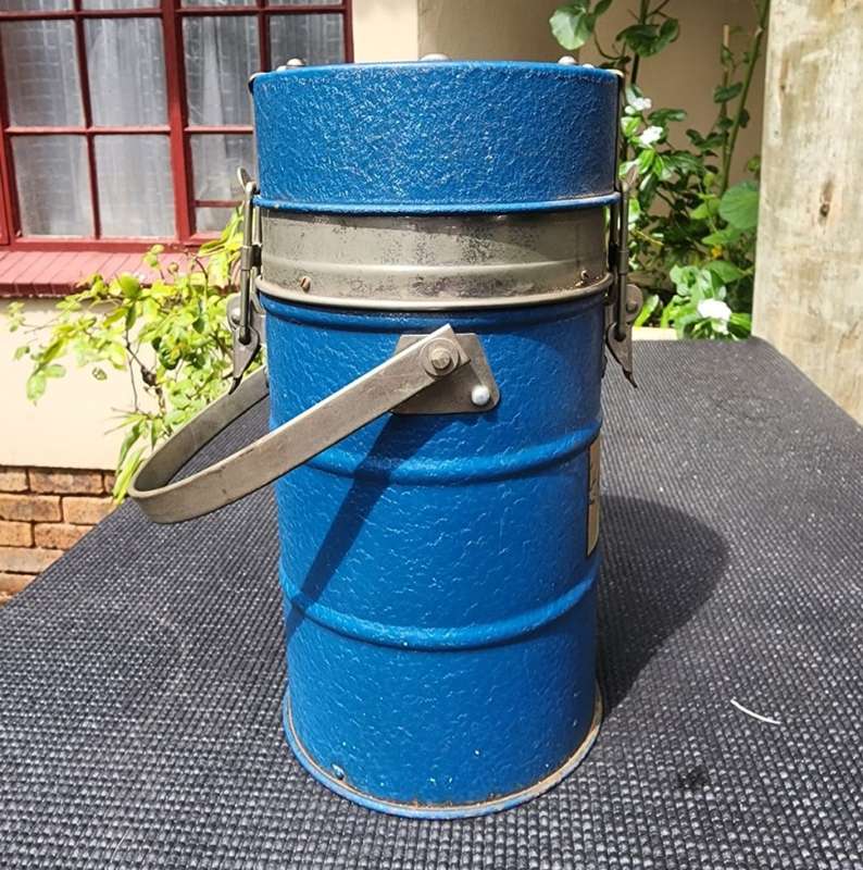 Iconic 1930s Large Blue Thermos Brand Vacuum Flask  The Very First Vacuum Flask Brand