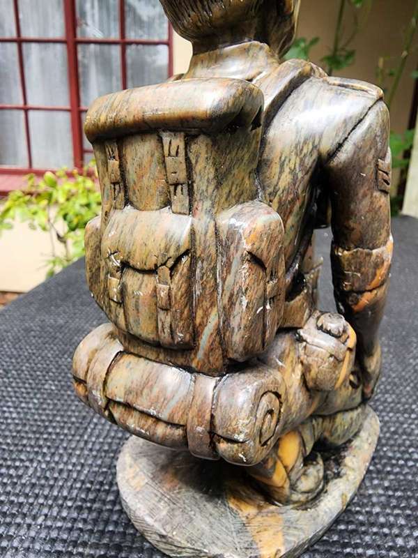 Rhodesian Bush War 1970s RLI Fireforce Troopie Soapstone Statue