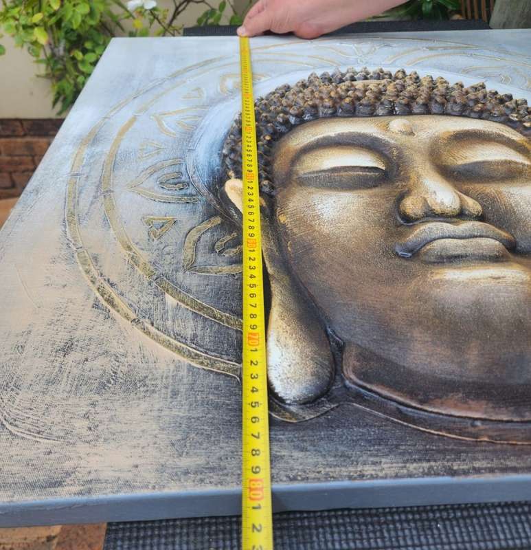 Large 80cm W 80cm H Buddha 3D Relief Mural Artwork Painting