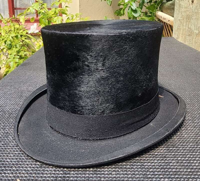 By Kings Royal Warrant 1930s Made Gentlemans Black Silk Top Hat by Woodrow & Sons of London