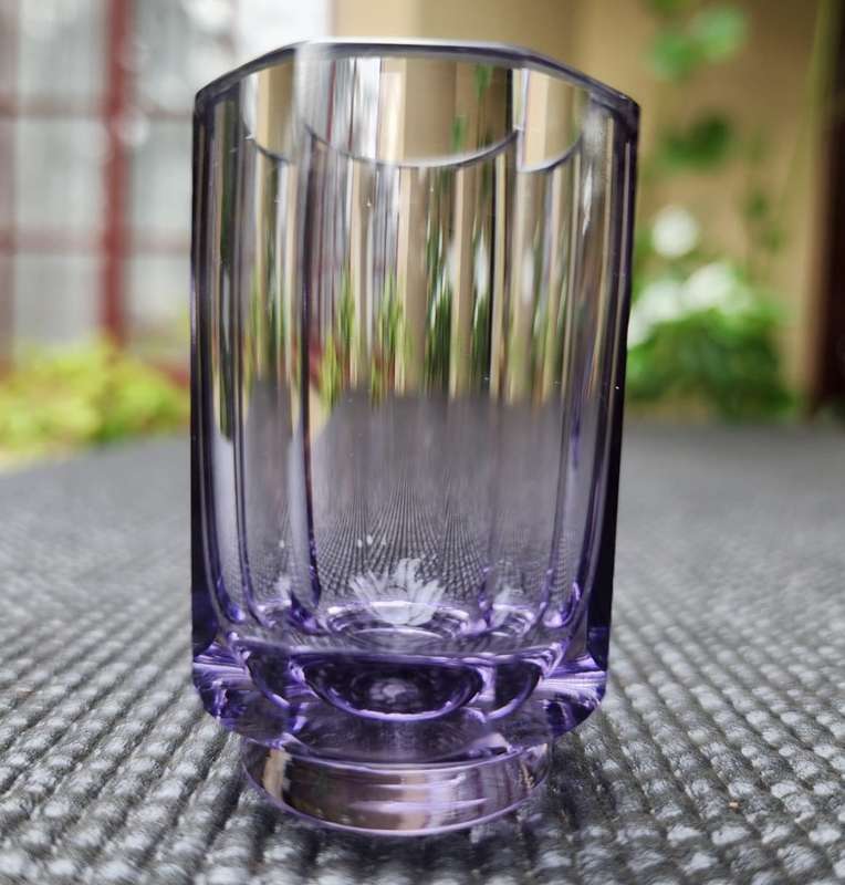 THREE VIOLET ALEXANDRITE SHOT GLASSES