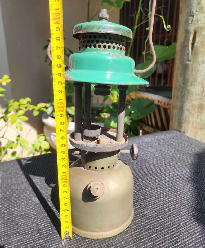 Coleman 1955 Model 249-299 Sunshine of the Night Made in Canada With Rare Brass Fount Green Ventilat