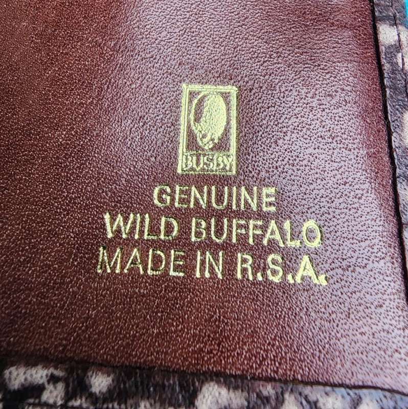 Busby Genuine Wild Buffalo Leather Ladies Kiss Lock Purse plus a Genuine Leather Long Wallet