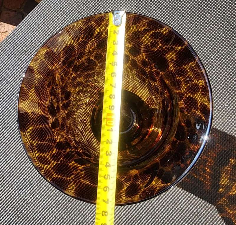 Striking Tortoiseshell Handblown Art Vase 25cm High No Two of Two on Auction