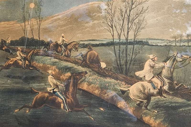 Plate II First Steeple-Chase On Record 1839 Very Rare Original Coloured Aquatint Henry Alken