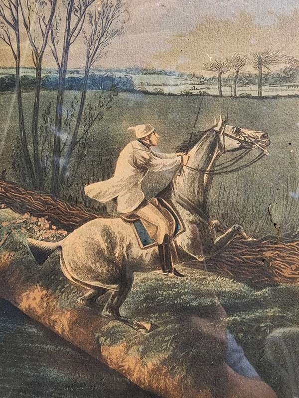 Plate II First Steeple-Chase On Record 1839 Very Rare Original Coloured Aquatint Henry Alken