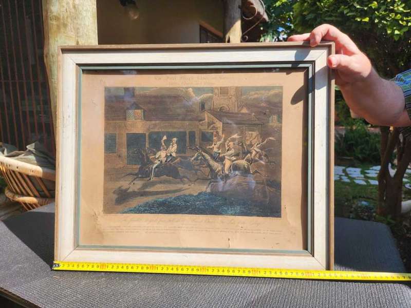 Plate IV First Steeple-Chase On Record 1839 Very Rare Original Coloured Aquatint Henry Alken