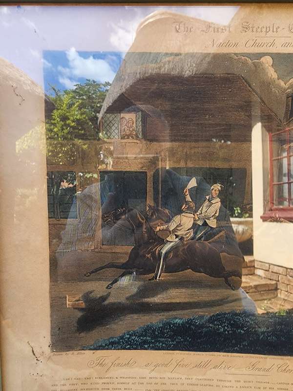 Plate IV First Steeple-Chase On Record 1839 Very Rare Original Coloured Aquatint Henry Alken