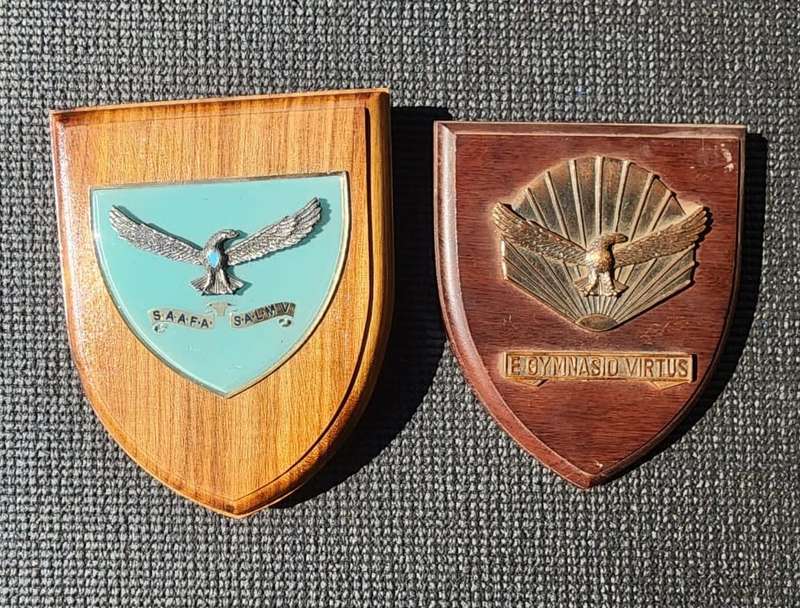 Two South African Airforce Plaques  SAAFA Plaque and Air Force Gymnasium Plaque