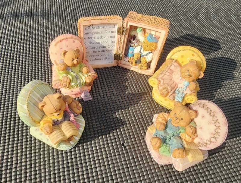 Five Cute Resin Bear Figurines