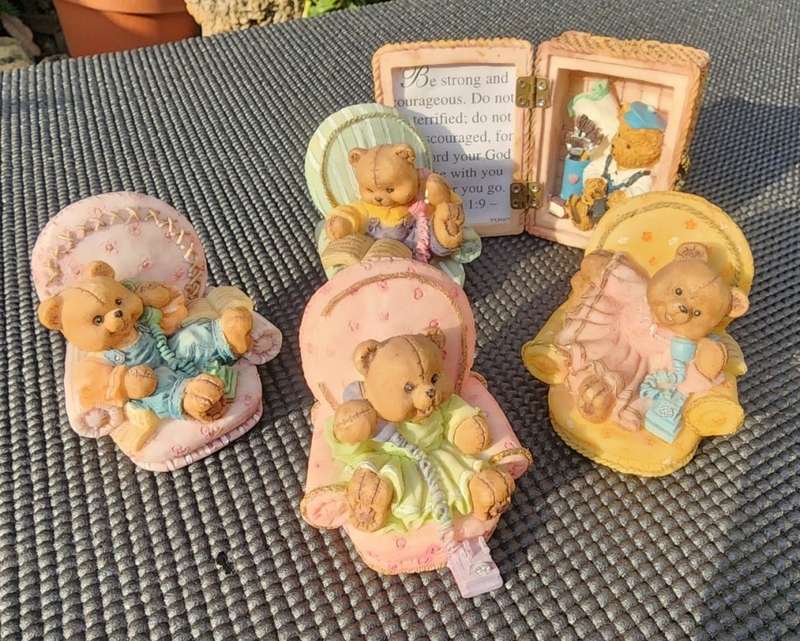 Five Cute Resin Bear Figurines